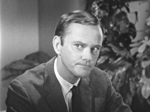 Black and white image of actor Richard Sargent as Terence Ward from The Tammy Grimes Show
