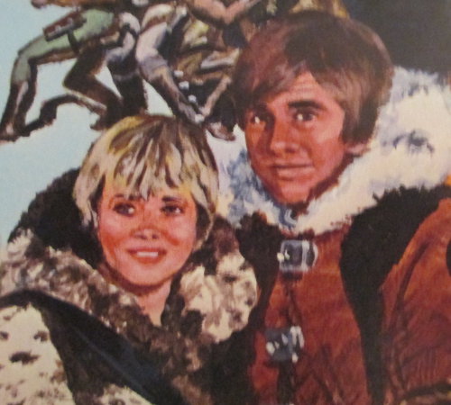 Close-up image of the characters of Tenna and Starbuck from Battlestar Galactica