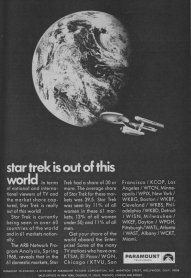Scan of an advertisement for Star Trek in syndication from 1969.