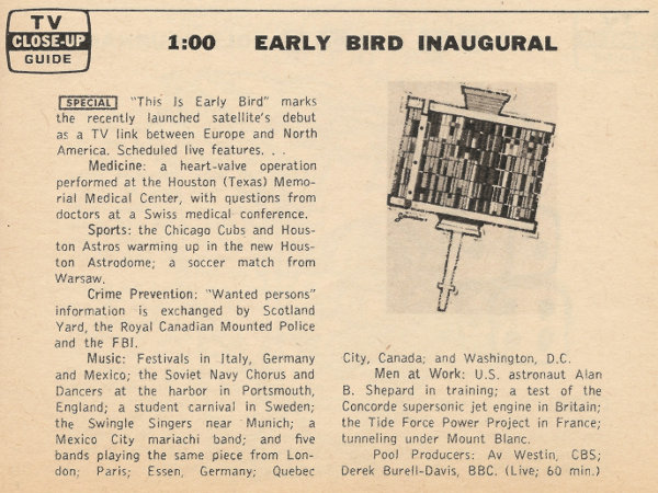 Scanned black and white TV Guide Close-Up for This Is Early Bird