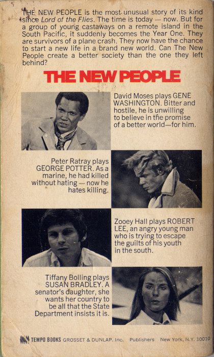 Back cover to They Came From The Sea, the tie-in novel based on ABC's The New People