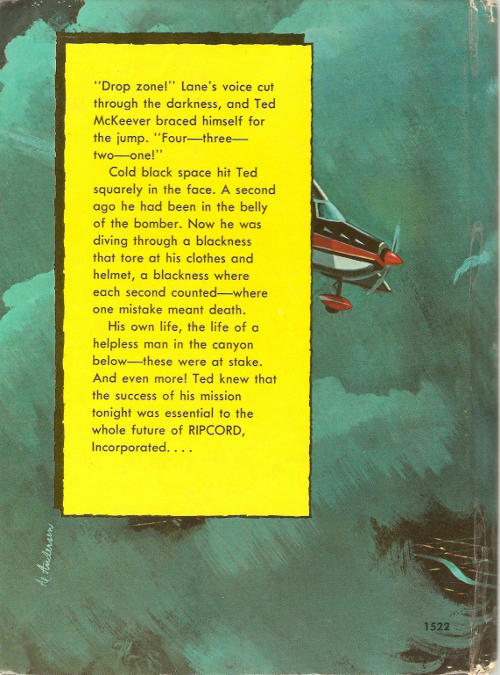 Back cover to Whitman's Ripcord TV tie-in