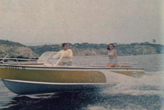 Judy Carne Waves from the Safety of a Boat