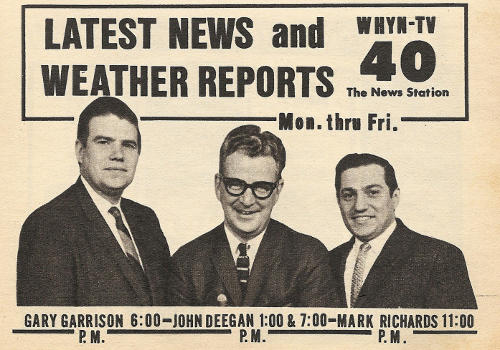 Advertisement for News and Weather on WHYN-TV (Channel 40)