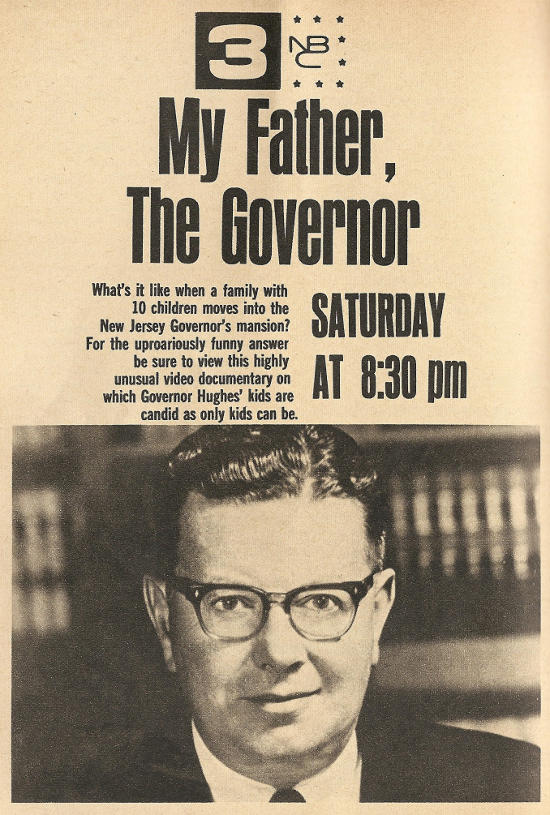 Advertisement for My Father, The Governor on WRCV-TV (Channel 3)