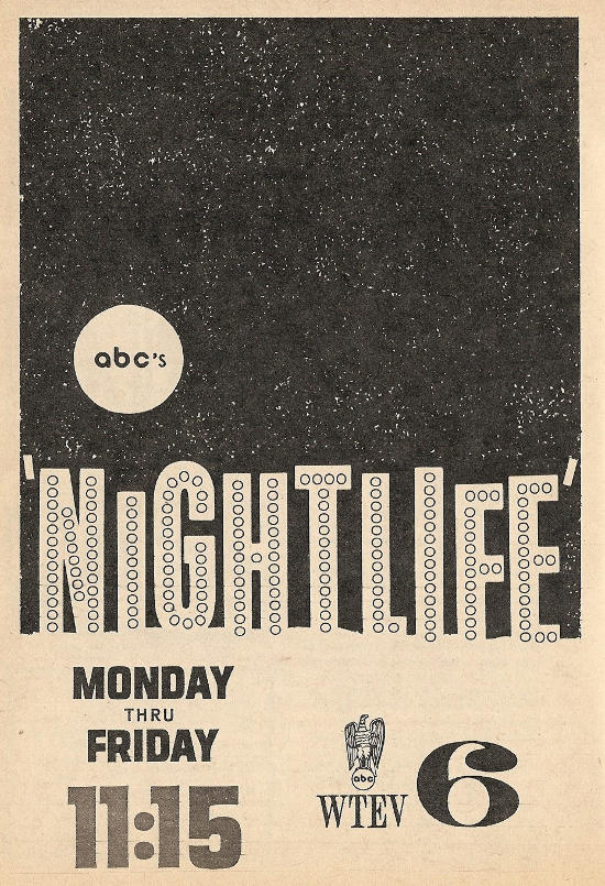 Advertisement for ABC's Nightlife on WTEV (Channel 6)