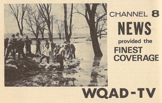 Advertisement for news on WQAD-TV (Channel 8)