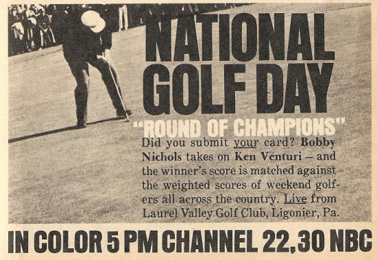 Advertisement for National Golf Day on NBC
