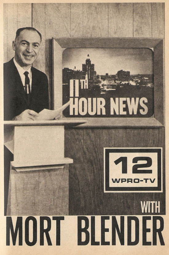 Advertisement for 11th Hour News with Mort Blender on WPRO-TV (Channel 12)
