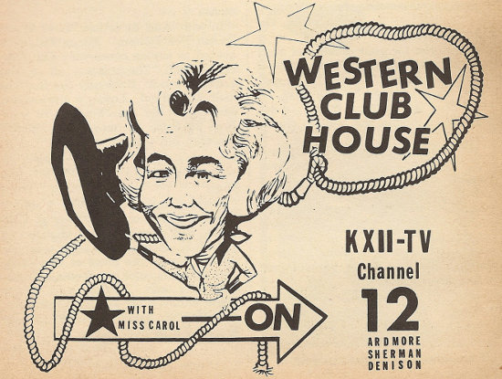Advertisement for Western Club House on KXII-TV (Channel 12)