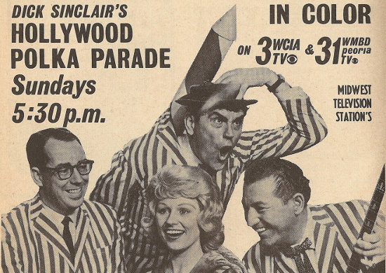Advertisement for Polka Parade on WCIA-TV (Channel 3) and WMBD-TV (Channel 31)