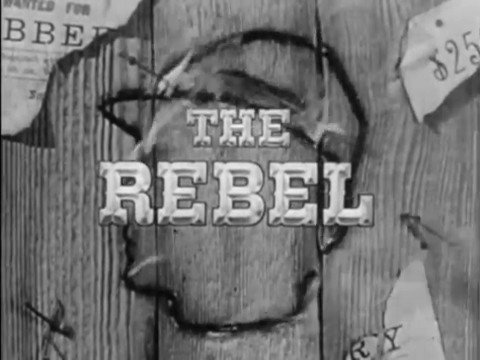 Black and white image of The Rebel title card.