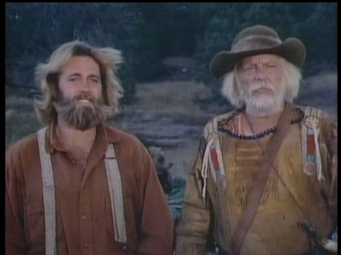 Dan Haggerty and Denver Pyle as Grizzly Adams and Mad Jack - Copyright © 1977 Evergreen Programs, LLC