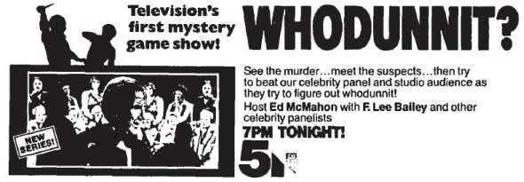 Advertisement for the Premiere of Whodunnit?
