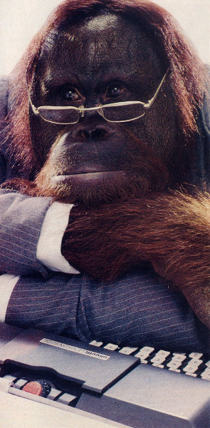 Promotional image for Mr. Smith featuring the title character, an orangutan named Mr. Smith; from the 1983-1984 TV Guide fall preview issue