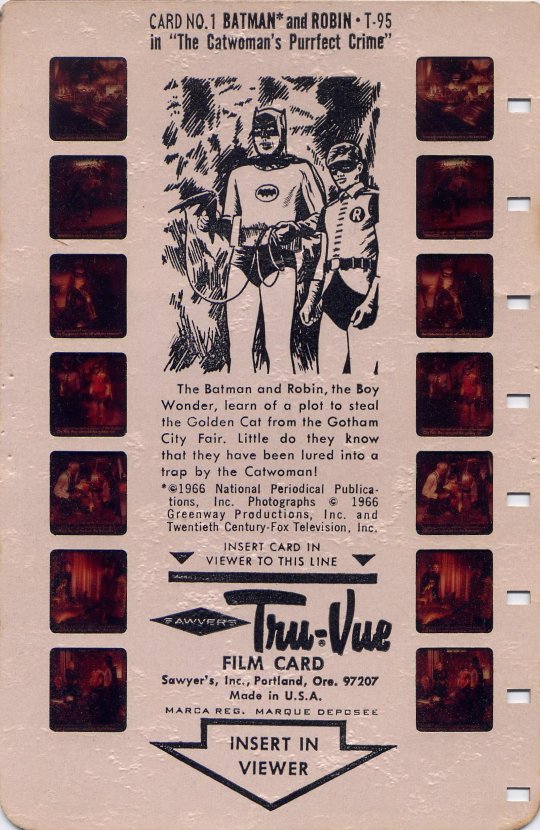 Photograph of a Batman Tru-Vue stereography film card.