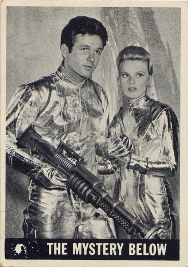 Scan of the front of a Lost in Space trading card from 1966.