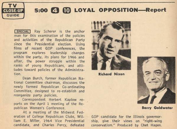 Scanned black and white TV Guide Close-Up for Loyal Opposition on NBC