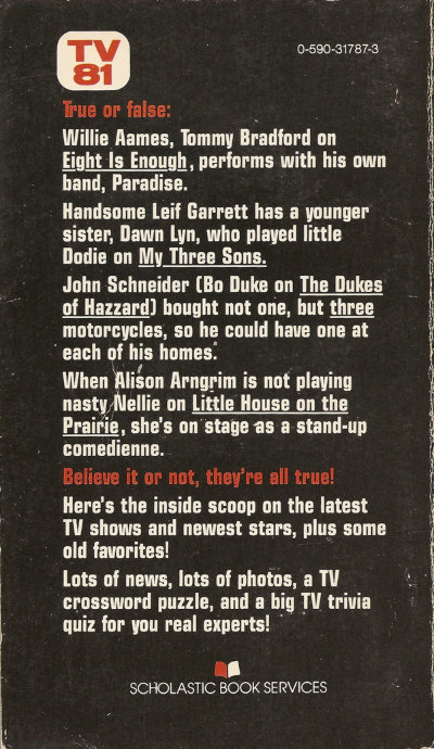 Scan of the back cover of TV 81
