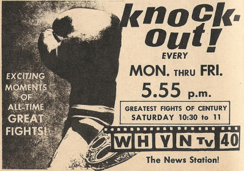 Advertisement for Knock-Out! on WHYN-TV (Channel 40)