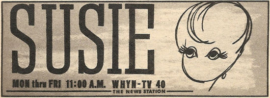 Advertisement for Susie on WHYN-TV