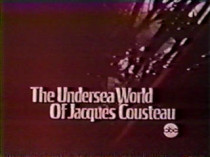 Still image from a promotional spot for The Undersea World of Jacques Cousteau, displaying the title of the series.