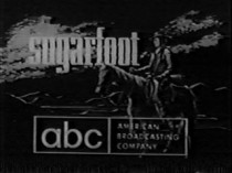 Still from a promotional spot for Sugarfoot, featuring the show's title and the ABC logo.