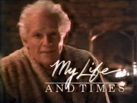Image from the opening credits of My Life and Times featuring Tom Irwin in old man makeup as Ben Miller.