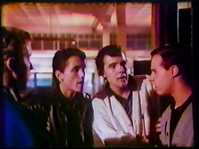 Still from the CBS telefilm Senior Year showing Jeff, Stash, Charlie, and Moose
