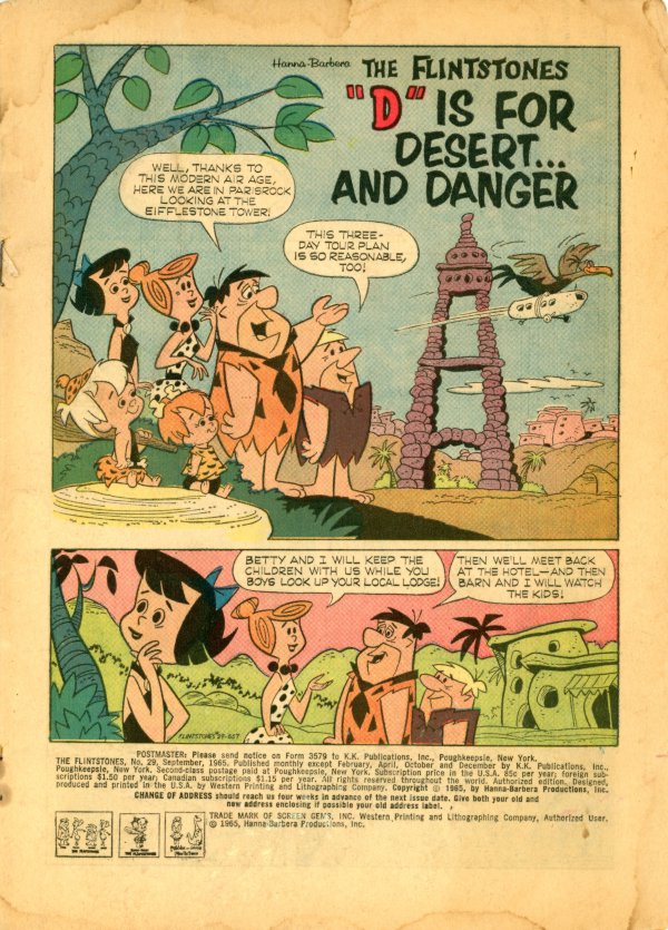 Scan of the first page from The Flintstones #29 (Gold Key Comic Book)