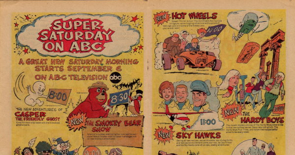 Partial scan of an advertisement for ABC's Saturday morning lineup from Fall 1969.