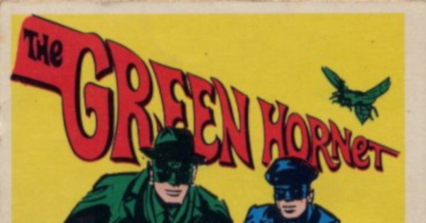 Partial scan of a Green Hornet sticker.