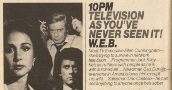 Partial scan of a TV Guide advertisement for W.E.B.