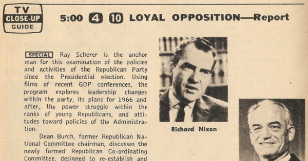 Partial scan of a TV Guide Close-Up for Loyal Opposition.