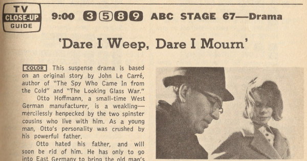 Partial scan of a TV Guide Close-Up for ABC Stage '67.