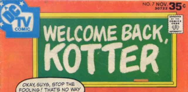 Partial scan from the front cover of the Welcome Back, Kotter comic book issue #7.