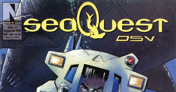 Partial scan of the front cover to the first issue of the seaQuest DSV comic book.
