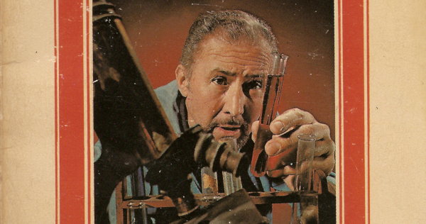 Partial scan of the front cover to the Strange Report novelization.