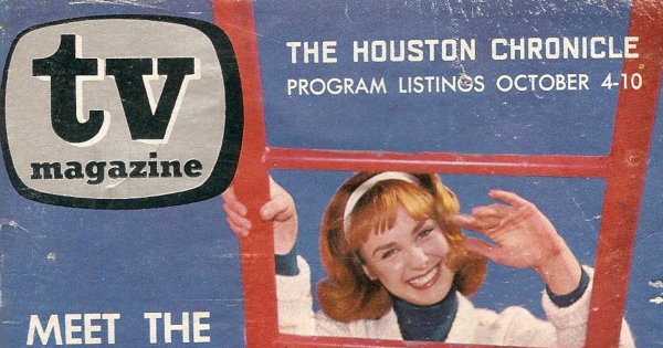 Partial scan of the front cover to the October 4th, 1964 issue of The Houston Chronicle's TV Magazine.
