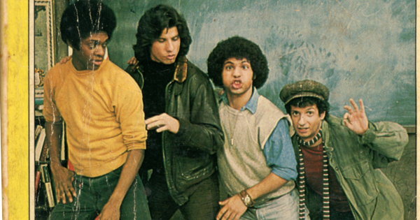Partial scan of the front cover to the TV tie-in novel Welcome Back, Kotter #5 - The Sweathog Sit-In.