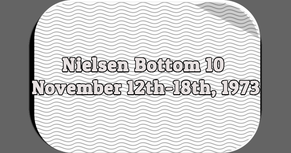 Nielsen Bottom 10, November 12th-18th, 1973