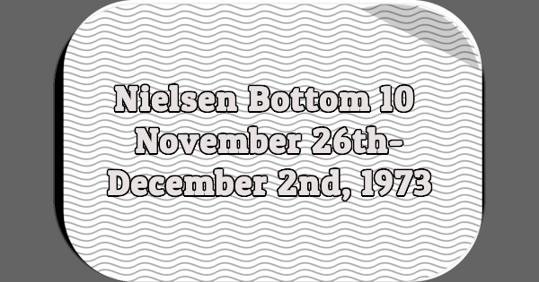 Nielsen Bottom 10, November 26th-December 2nd, 1973