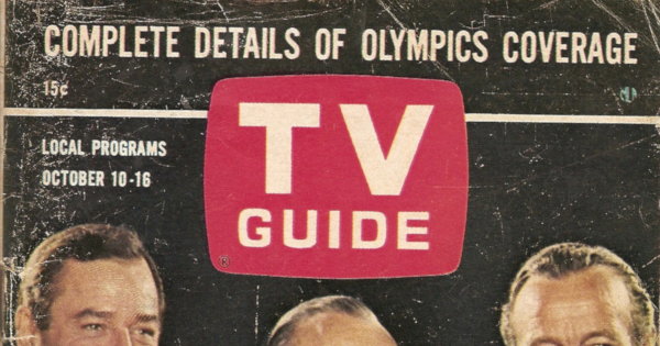 Partial scan of the front cover to the October 10th, 1964 issue of TV Guide.
