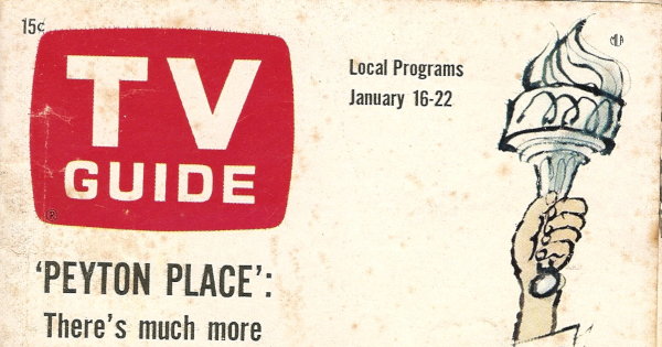 Partial scan of the front cover to the January 16th, 1965 issue of TV Guide.