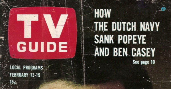 Partial scan of the front cover to the February 13th, 1965 issue of TV Guide.
