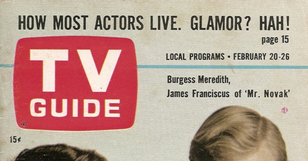Partial scan of the front cover to the February 20th, 1965 issue of TV Guide.