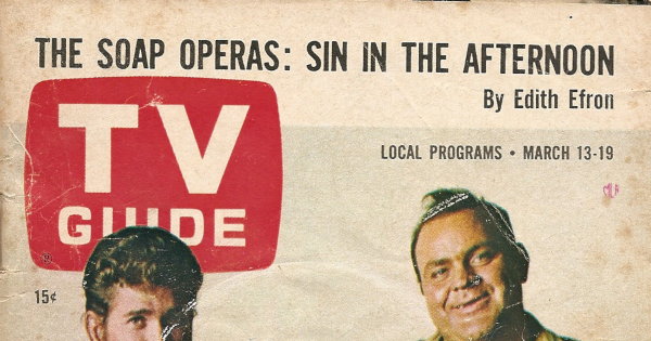 Partial scan of the front cover to the March 13th, 1965 issue of TV Guide.