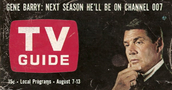 Partial scan of the front cover to the August 7th, 1965 issue of TV Guide.