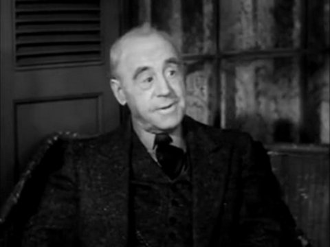 Black and white still from an episode of The Halls of Ivy showing Francis Pierlot as Prof. Royce