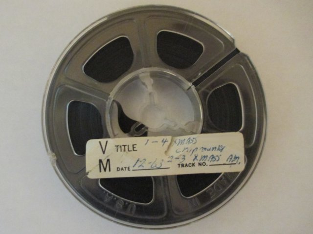 Photograph of a reel of audio tape.